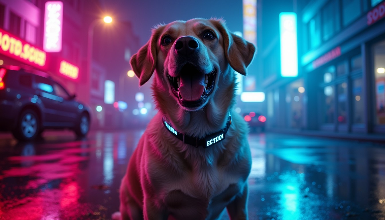 Perro Neon Free Neon Urban Dog Image - Dog, Cyberpunk, Neon | Download at StockCake