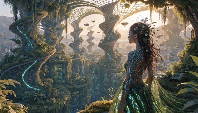Solarpunk Vision Free Bioluminescent Solarpunk Future Image - Solarpunk, Bioluminescent ...