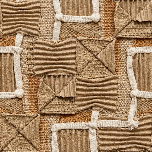 This seamless square textile pattern looks like corrugated cardboard ...