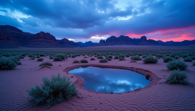 Free Desert Mirror Pool Image - Desert, Reflection, Twilight | Download ...