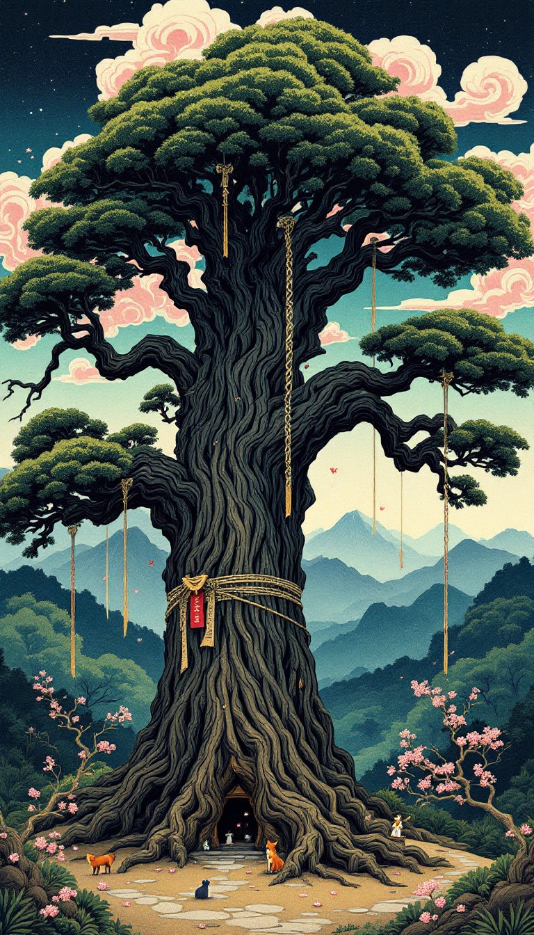 Free Sacred Tree Guardian Image - Tree, Japanese, Ukiyo-e | Download at ...