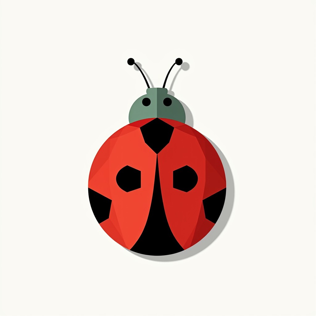 Free Geometric Ladybug Design Image - Ladybug, Geometric, Minimalist ...