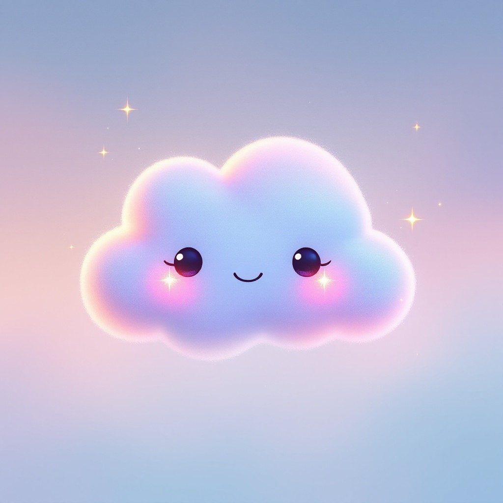 Free Cute Smiling Cloud Image - Kawaii, Cloud, Cute | Download at StockCake