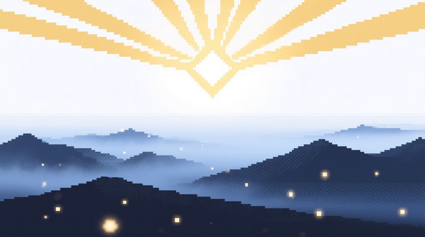 Free Radiant Pixel Landscape Image - Pixel, Mountains, Golden ...