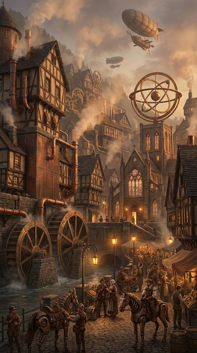 Free Steampunk Medieval Village Image - Steampunk, Medieval, Village ...