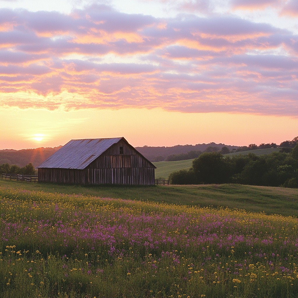 Free Sunset over barn Image - Sunset, Barn, Field | Download at StockCake