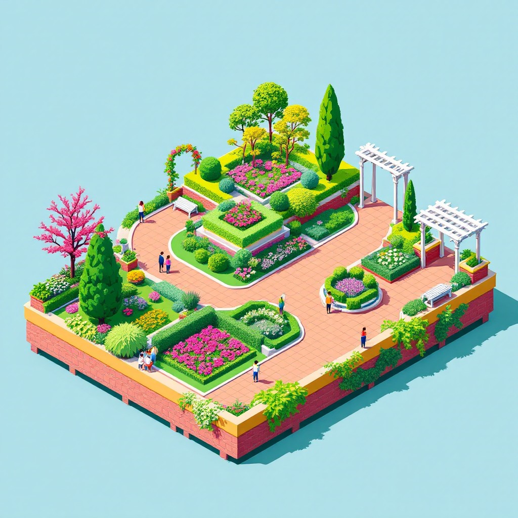 Free Isometric Garden Paradise Image - Isometric, Garden, Illustration ...
