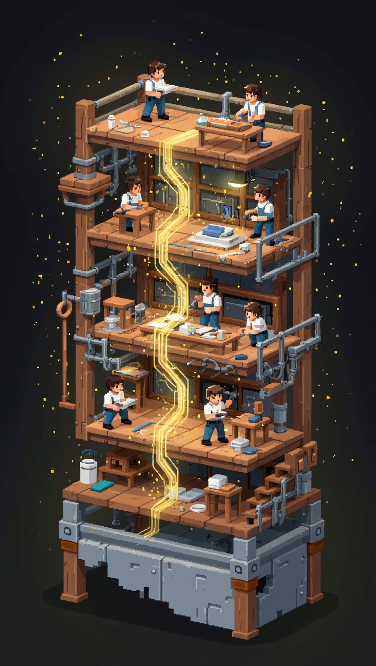 Free Collaborative Workshop Tower Image - Isometric, Pixel, Workshop ...