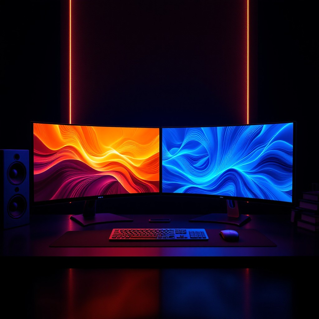 Free Dual Monitor Paradise Image - Workspace, Setup, Monitors ...