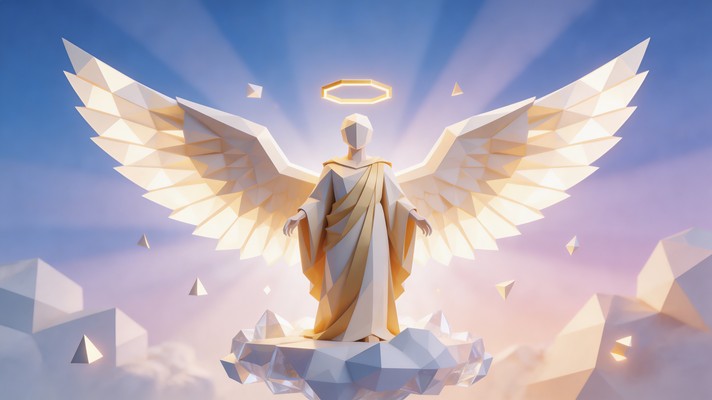 Free Celestial Angel Rising Image - Angel, Geometric, Low-poly ...
