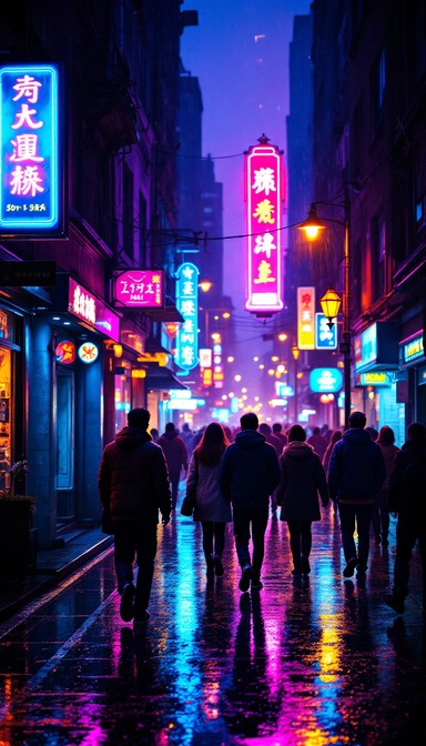 Free Neon Rain Reflections Image - Neon, Rain, Street | Download at ...