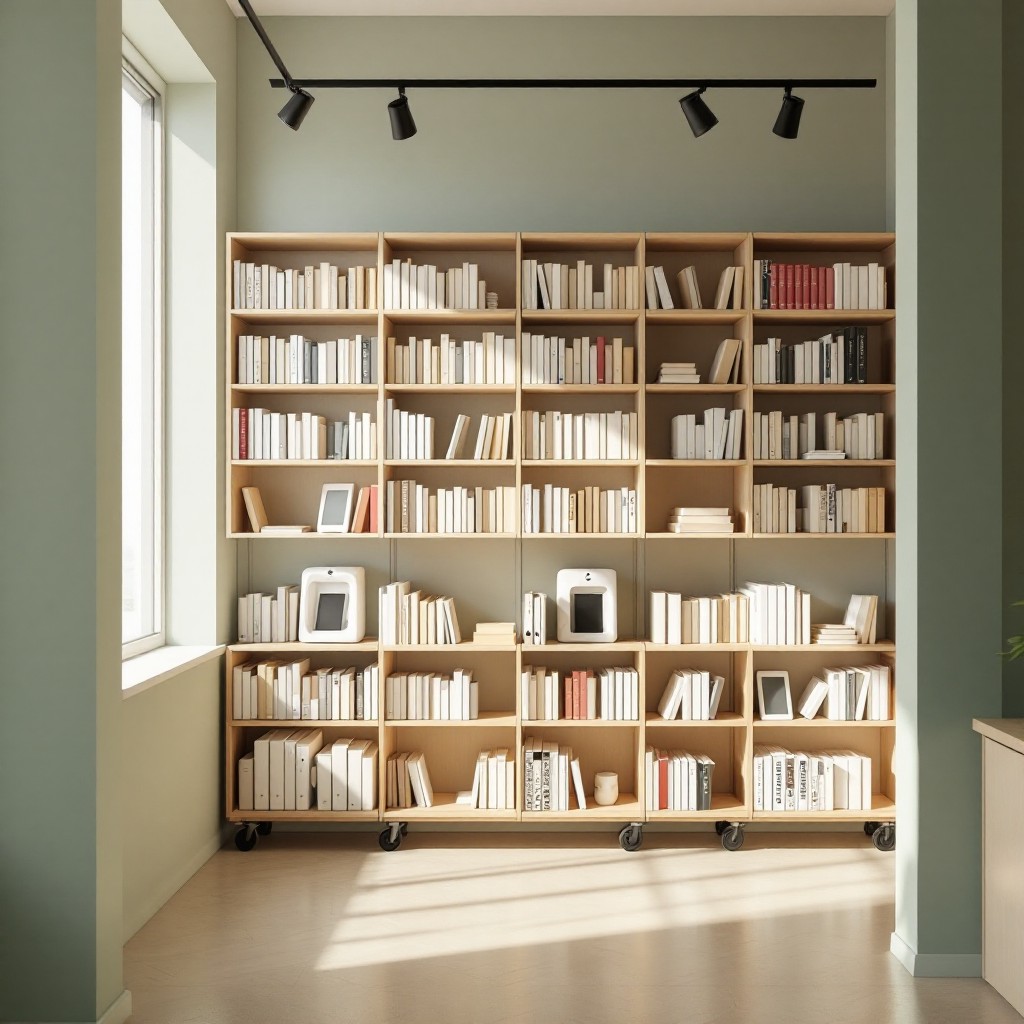 Free Sunlit Library Wall Image - Library, Minimal, Books | Download at ...