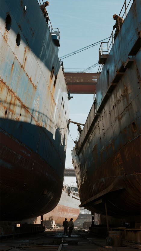Free Shipyard Workers Below Image - Shipyard, Drydock, Workers ...