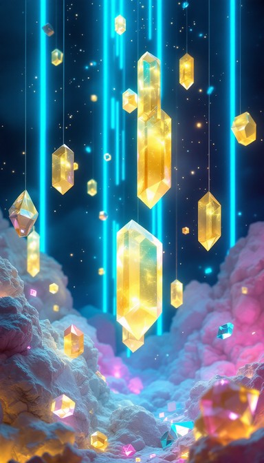 Free Glowing Crystal Matrix Image - Holographic, Crystal, Cyan ...