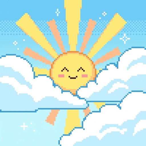 Free Sunny Kawaii Pixel Image - Kawaii, Pixel, Sun | Download at StockCake
