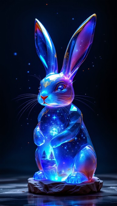 A Starry Rabbit Free Mystical Starlight Rabbit Image - Rabbit, Mystical, Fantasy ...