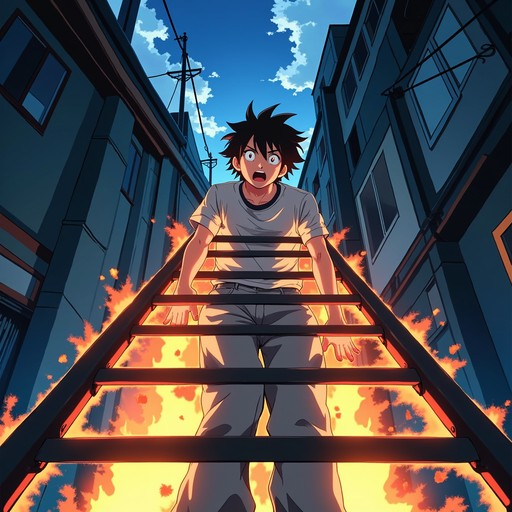 Free Rising Through Fire Image - Anime, Ladder, Fire | Download at ...