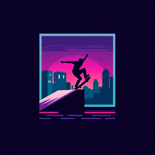 Download Neon Skater Silhouette Image - Pixel, Skateboarding, Neon