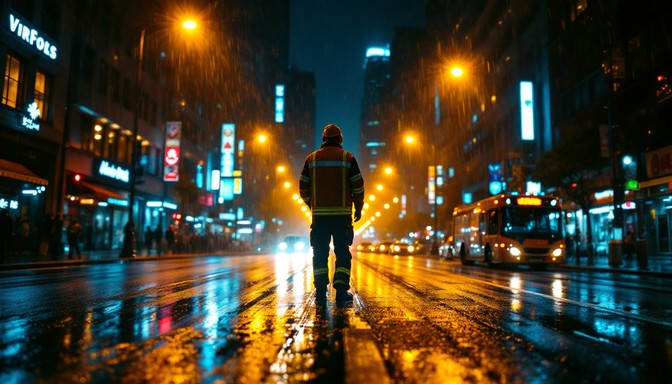 Free Neon Rain Silhouette Image - Neon, Rain, Night | Download at StockCake