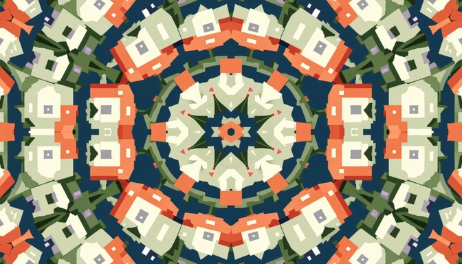 Free Kaleidoscopic Pixel Homes Image | Download at StockCake