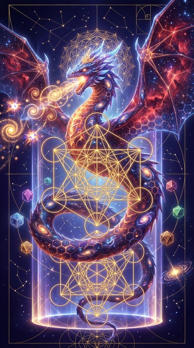 Free Sacred Dragon Geometry Image - Dragon, Geometric, Sacred ...