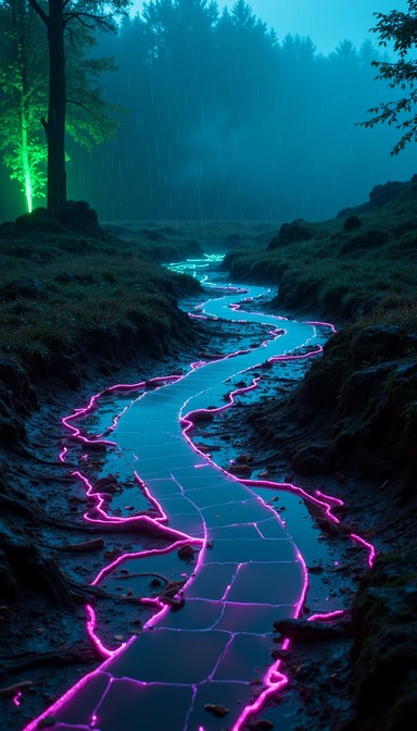 Free Neon Forest Stream Image - Cyberpunk, Forest, Neon | Download at ...