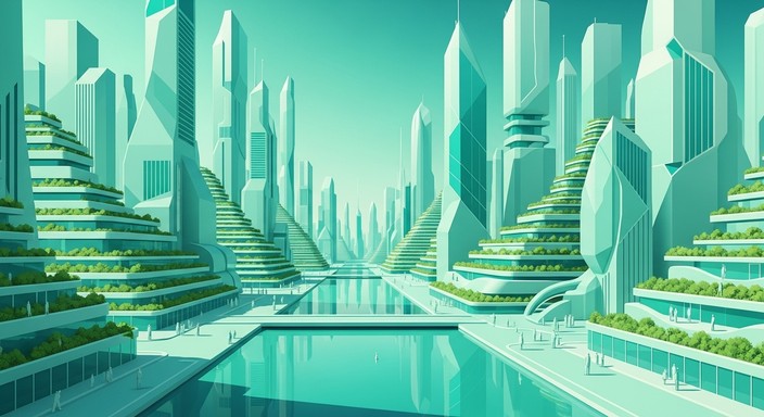 Free Crystalline Mint Metropolis Image - Futuristic, Mint, Cityscape ...