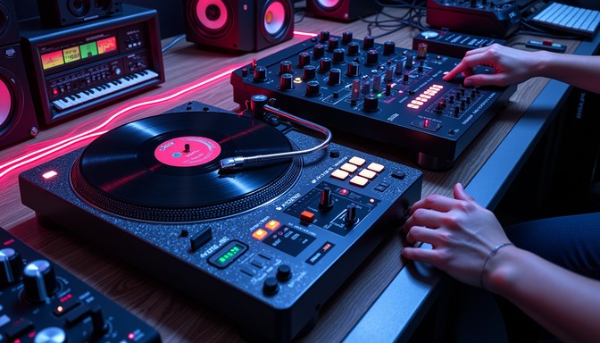 Free Vinyl DJ Setup Image - Vinyl, Turntables, Mixer | Download at ...
