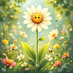 Free Smiling Daisy Garden Image - Daisy, Garden, Whimsical | Download ...