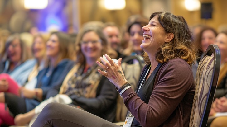 Whatever Claps Free Joyful Audience Member Image - Woman, Audience, Laughing ...