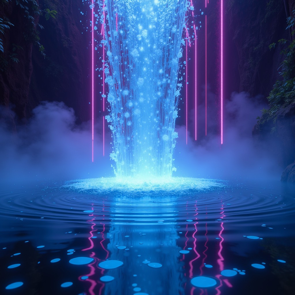 Free Neon Audio Flow Image - Waterfall, Cyberpunk, Neon | Download at ...