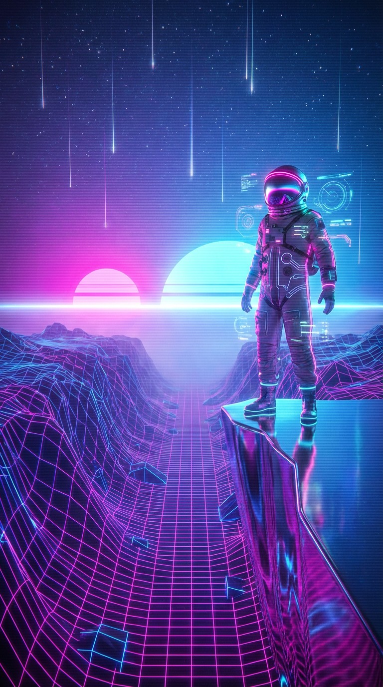 Space Explorer Color Free Retro Space Explorer Image - Astronaut, Synthwave, Neon | Download ...