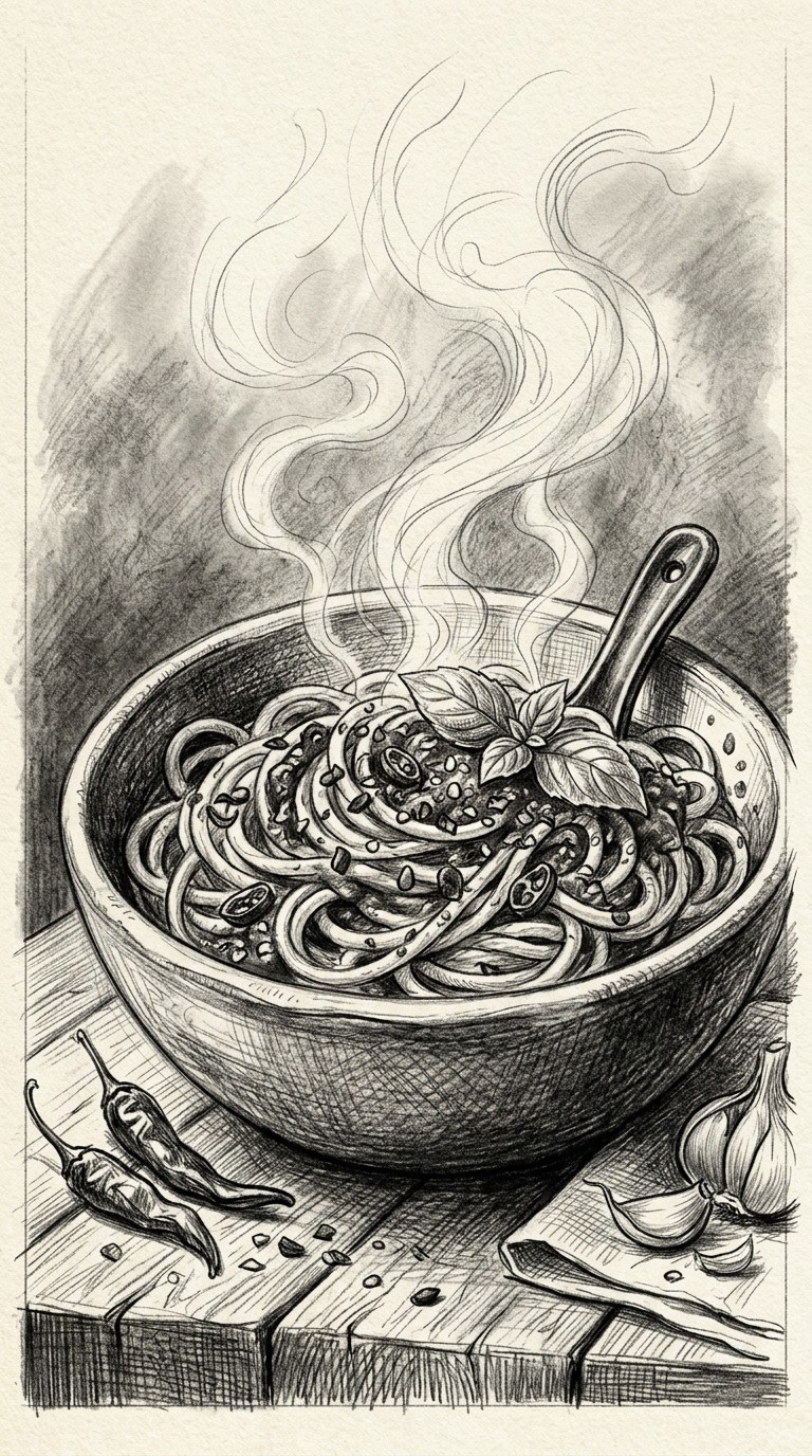 Pastasketch Realistic Free Spicy Pasta Sketch Image - Pasta, Sketch, Graphite | Download at ...