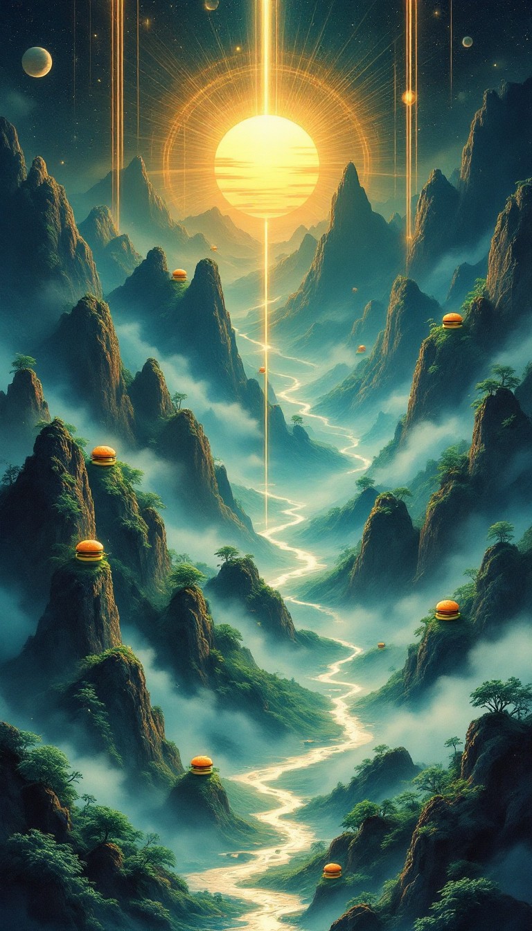 Celestial Ridge Free Celestial Mountain Journey Image - Mountains, Light, Mystical ...