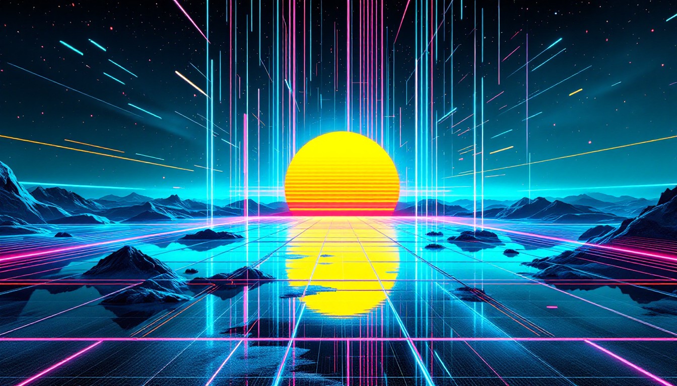 Free Neon Grid Horizon Image - Synthwave, Vaporwave, Cyberpunk ...