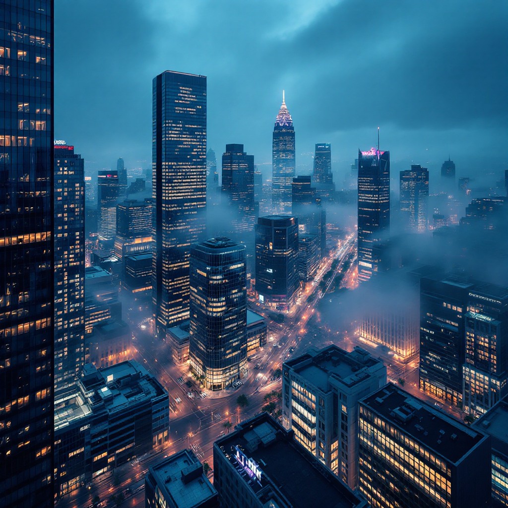 Free Misty Urban Twilight Image - Cityscape, Skyscrapers, Twilight ...
