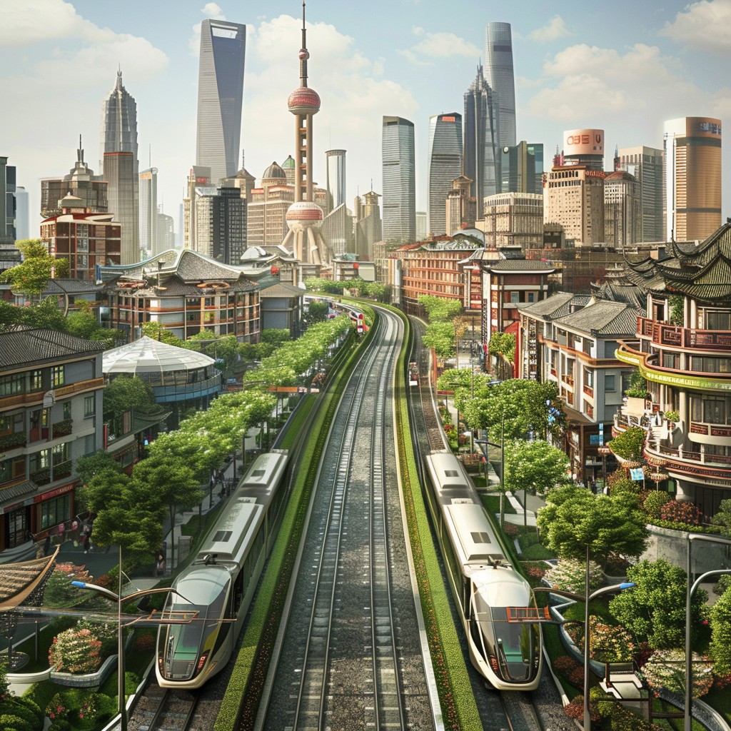 Urban Setting Train Free Urban Train Pass Image - Train, Urban, Skyscrapers | Download at ...