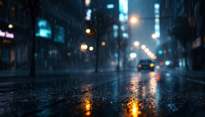 Free Rainy City Night Image - Rain, Urban, Night | Download at StockCake