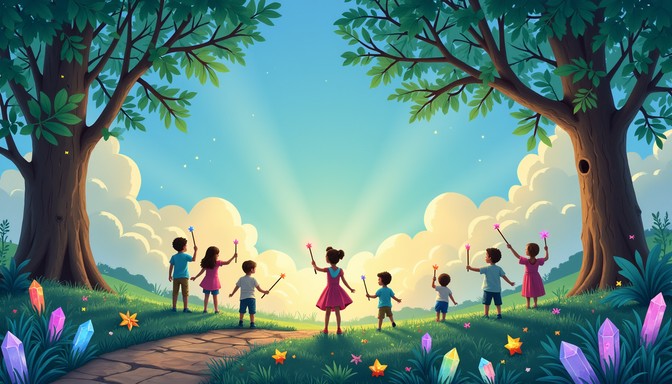 Free Magical Forest Adventure Image - Silhouettes, Children, Forest ...