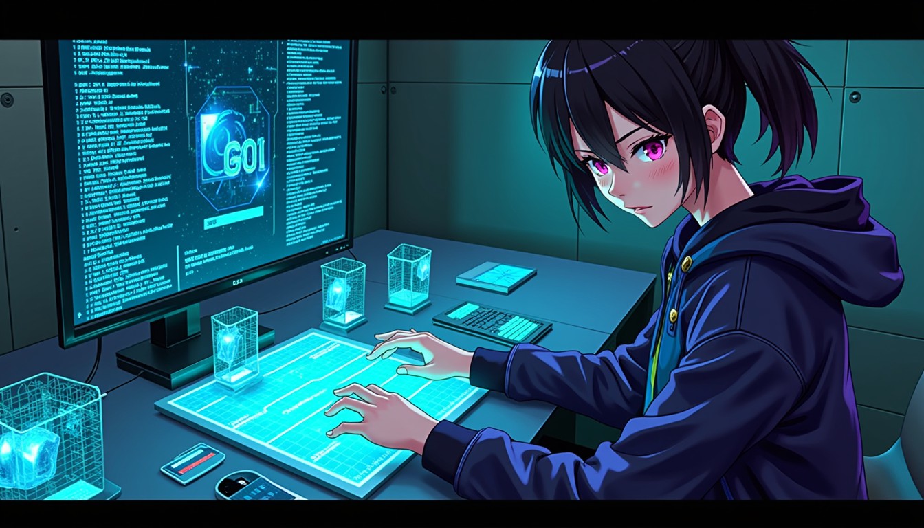 Download Digital Defense Station Image - Cyberpunk, Hacker, Holographic ...