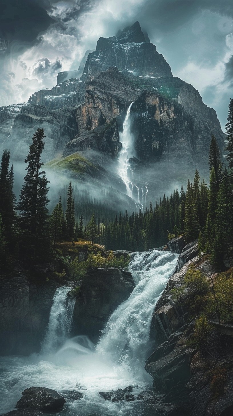 Free Majestic Mountain Waterfall Image - Mountain, Waterfall, Nature ...