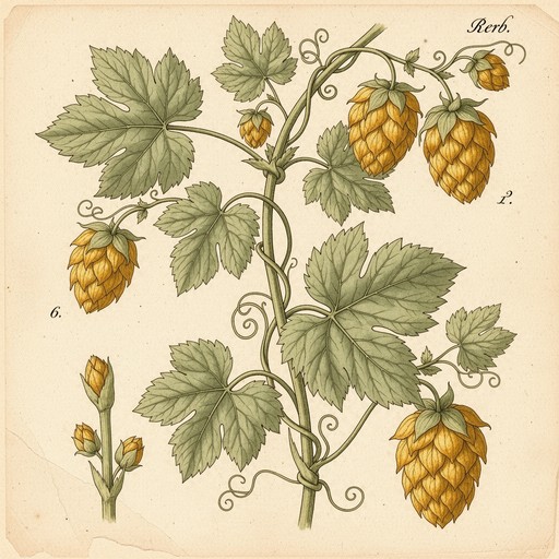 Hop Depth Image Free Botanical Hop Illustration Image - Botanical, Illustration, Hops ...