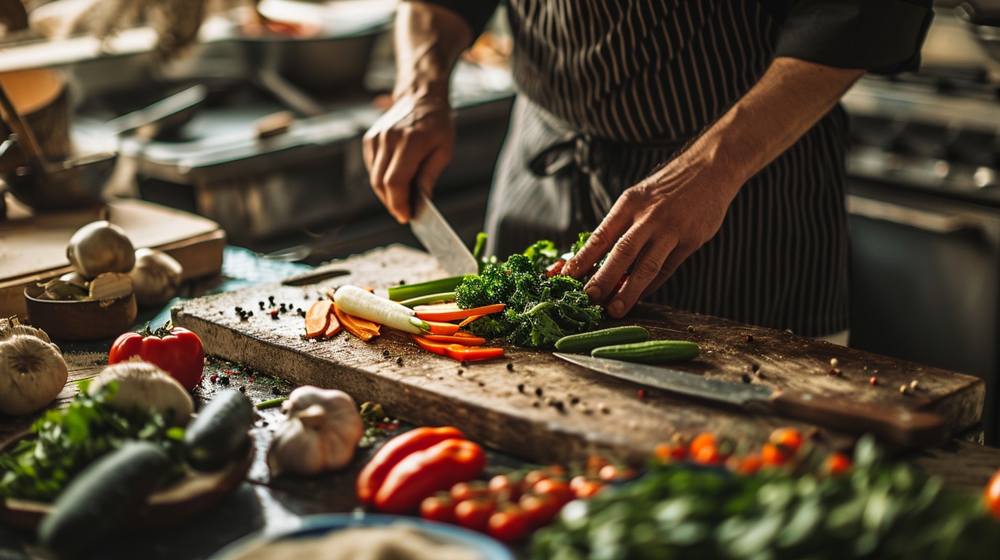 Free Culinary Preparation Scene Image - Chef, Cooking, Vegetables ...