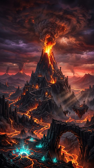 Volcano Enchanted Free Fiery Volcanic Realm Image - Volcano, Lava, Fantasy | Download at ...