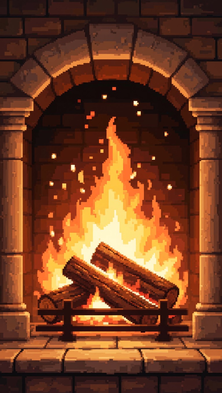 Free Cozy Pixel Fireplace Image - Fireplace, Pixel, Art | Download at ...