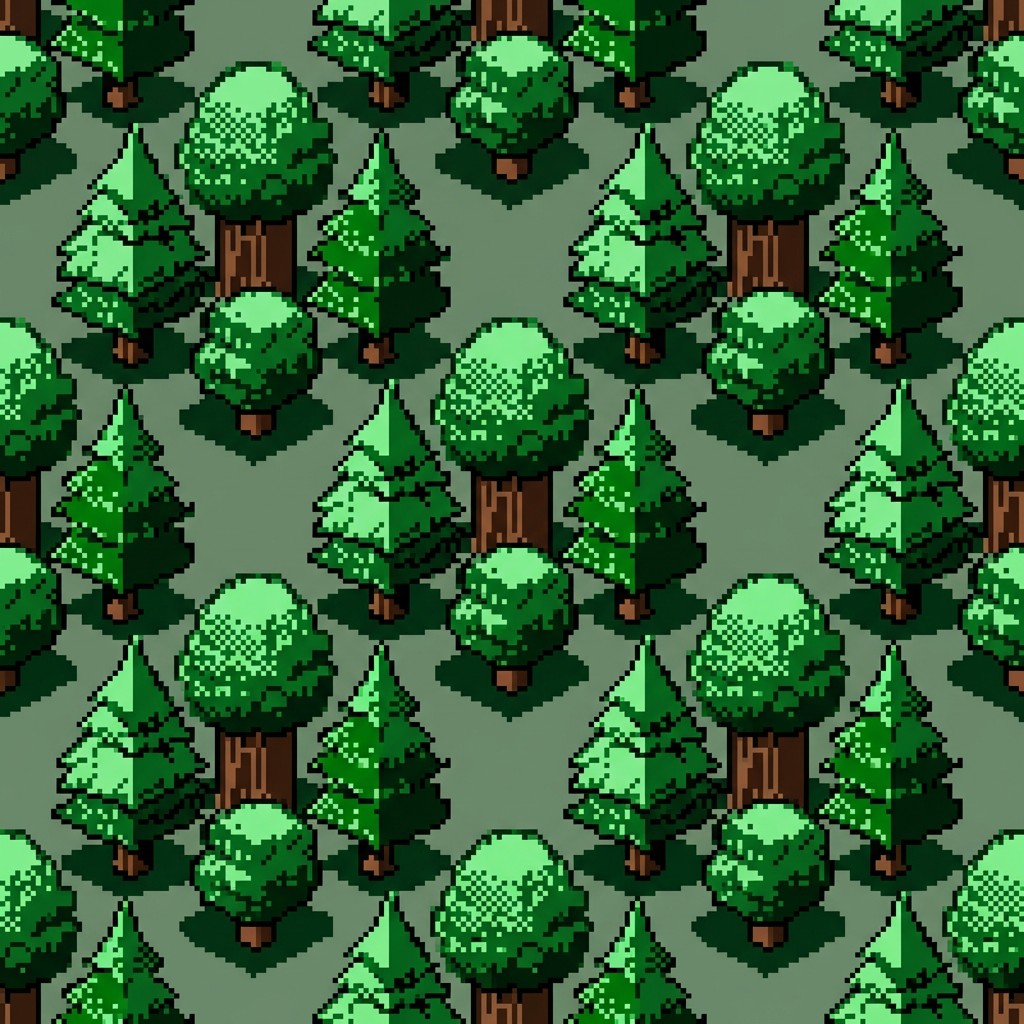 Free Pixel Forest Pattern Image - Pixelart, Isometric, Retro | Download ...