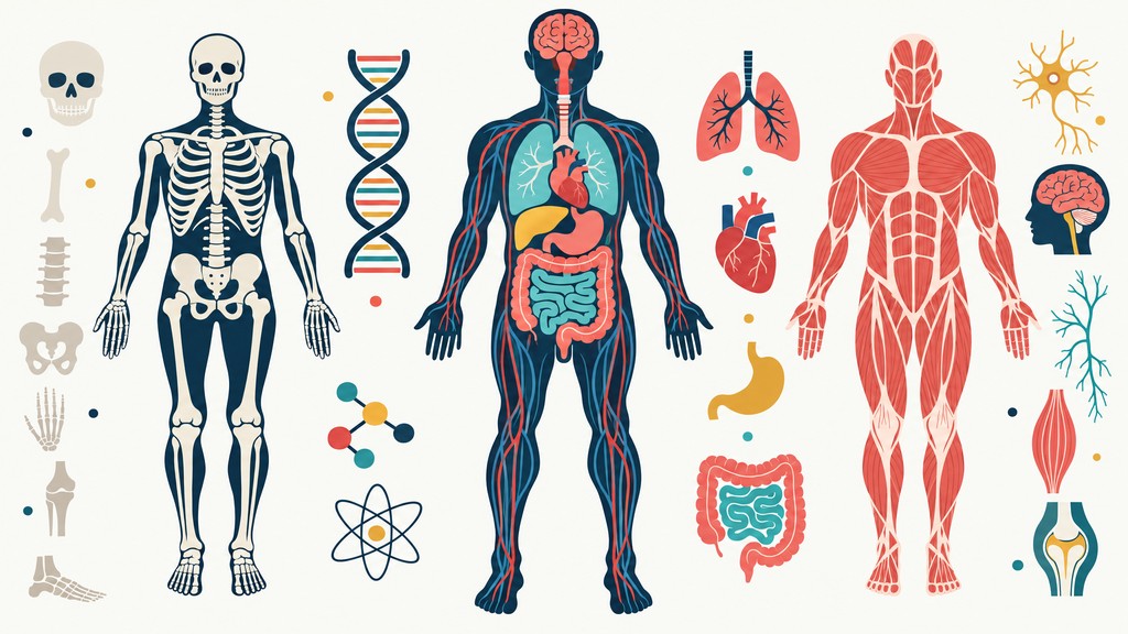 This flat vector illustration explains the human body in a bold, simple ...