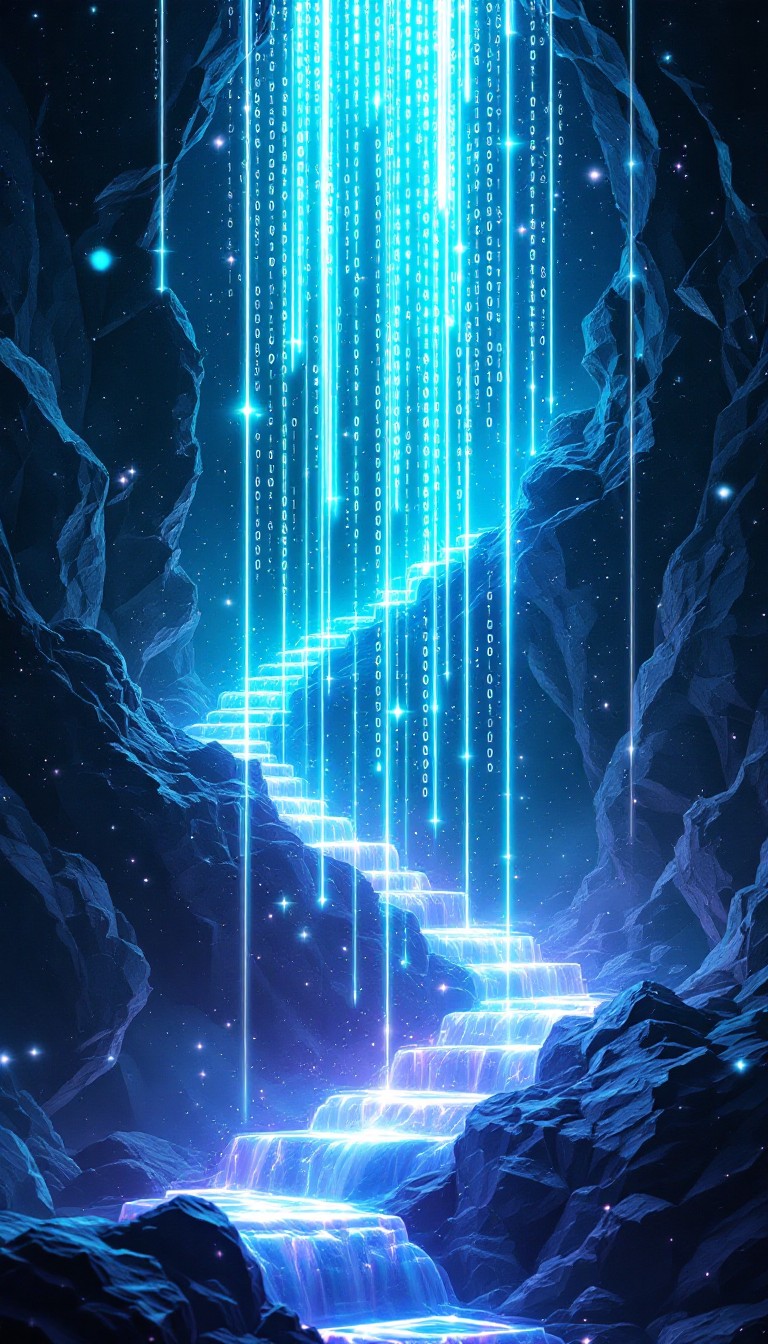 Free Digital Waterfall Cascade Image - Waterfall, Binary, Code ...