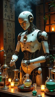 Free Mechanical Alchemy Laboratory Image - Alchemy, Robot, Laboratory ...