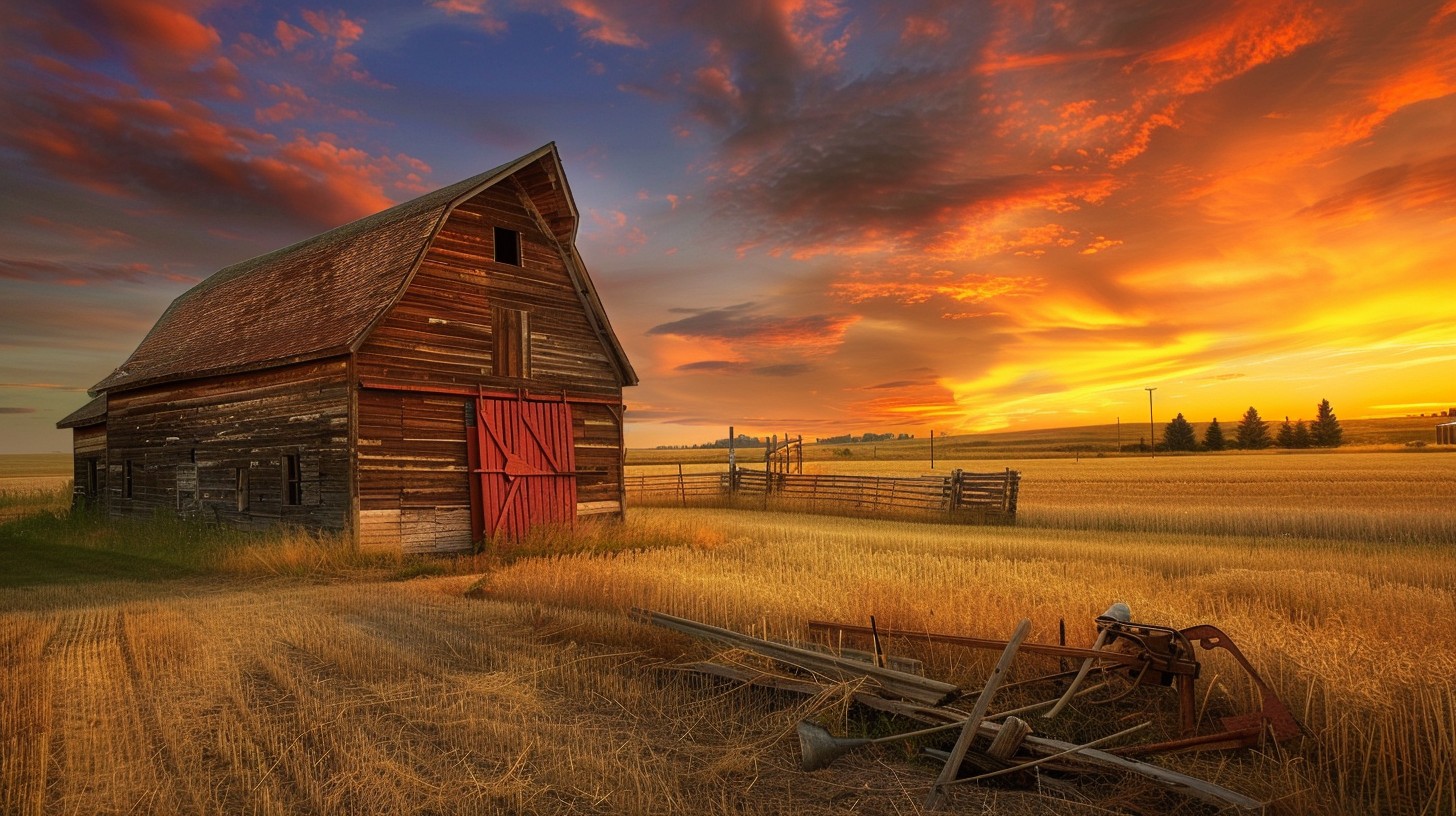 Barn Secene Free Sunset Barn Scene Image - Sunset, Barn, Rural | Download at StockCake